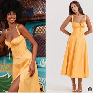 HOUSE OF CB "Carmen" Tagnerine Bustier Sundress NWOT